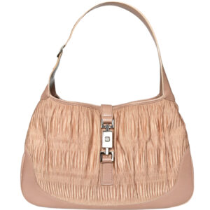 Vintage Gucci Ruched Jackie Shoulder Bag in Dusky Pink | NITRYL