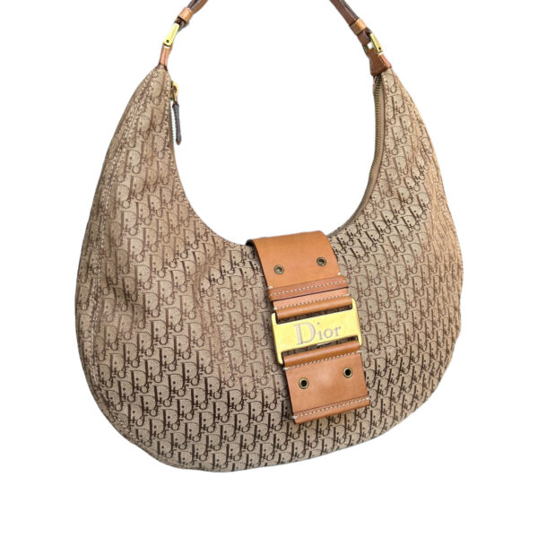 Dior Monogram Street Chic Half Moon Hobo Shoulder Bag in Beige / Tan - Image 2