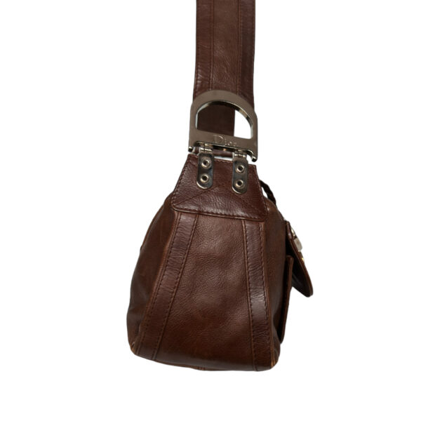 Dior Leather Flight Shoulder Bag in Brown / Silver - Image 5