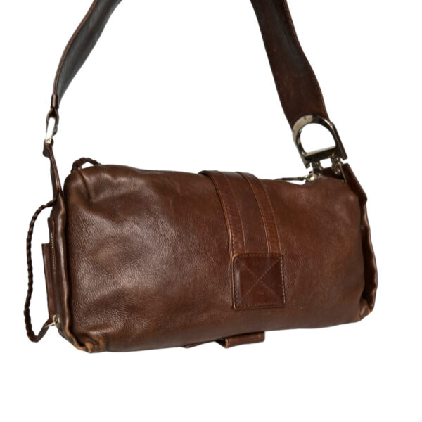 Dior Leather Flight Shoulder Bag in Brown / Silver - Image 4