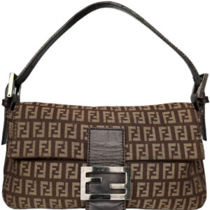 Vintage Fendi Monogram Shoulder Baguette Bag in Brown | NITRYL