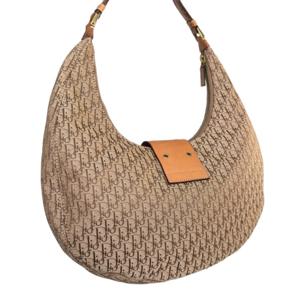 Dior Monogram Street Chic Half Moon Hobo Shoulder Bag in Beige / Tan - Image 4