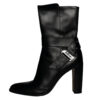 Vintage Dior Logo Buckle Leather Boots in Black / Silver UK 5.5 | NITRYL