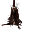 Fendi Knitted Fur Trim Fringe Shoulder Baguette Bag in Beige / Brown - Image 3