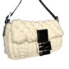 Fendi Knitted Wool Shoulder Baguette Bag in Cream / White - Image 2
