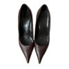 Gucci Monogram Leather Heels in Brown UK 4 - Image 2