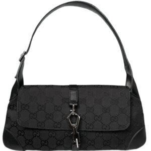 Vintage Gucci Monogram Jackie Shoulder Bag in Black | NITRYL