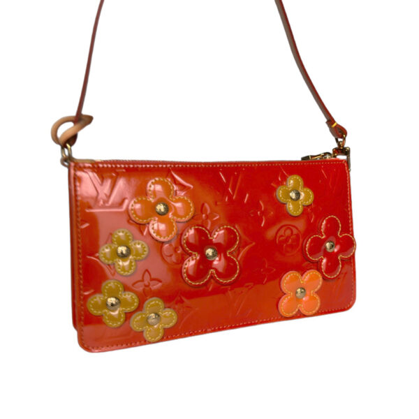 Louis Vuitton Monogram Vernis Flower Shoulder Bag in Orange - Image 4
