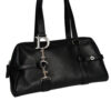 Dior Leather Shoulder Bag in Black with Silver Spellout Strap - Image 2