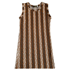 Vintage Fendi Monogram Terrycloth Dress in Brown UK 12 | NITRYL