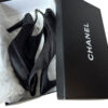 Chanel Satin Bow Logo Slingback Heels in Black / Gold UK 3.5 - Image 5