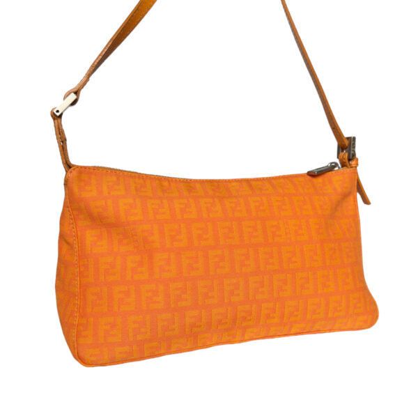 Fendi Monogram Shoulder Bag in Orange - Image 4