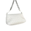 Fendi Monogram Chain Mini Mamma Shoulder Baguette in White - Grey / Silver - Image 4