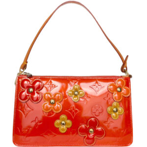 Vintage Louis Vuitton Monogram Vernis Flower Shoulder Bag in Orange | NITRYL