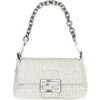 Vintage Fendi Monogram Mini Mama Shoulder Baguette in White - Grey / Silver | NITRYL