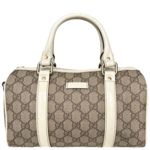 Vintage Gucci Monogram Mini Boston Bag in Beige / Cream | NITRYL