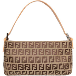 Vintage Fendi Monogram Mini Shoulder Bag in Beige / Tan | NITRYL