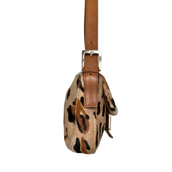 Fendi Leopard Print Calfskin Shoulder Baguette Bag - Image 3