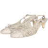 Vintage Chanel Bow Logo Lace Tweed Slingback Heels in Cream UK 5.5 | NITRYL