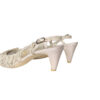 Chanel Bow Logo Lace Tweed Slingback Heels in Cream UK 5.5 - Image 4