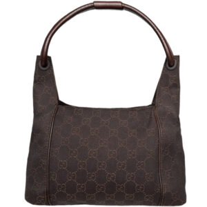 Vintage Gucci Monogram Shoulder Bag in Brown | NITRYL