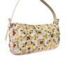 Fendi Beaded Embroidered Fringe Shoulder Baguette Bag in Cream / Pink / Green - Image 4