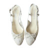 Chanel Bow Logo Lace Tweed Slingback Heels in Cream UK 5.5 - Image 2