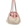 Chanel Woven Lax Accordion Shoulder Bag in Beige / Baby Pink - Image 3