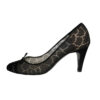 Chanel Bow Logo Lace Tweed Heels in Black UK 6 - Image 2