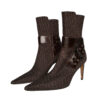 Dior Monogram Buckle Heeled Boots in Brown / Silver UK 4.5 - Image 2