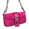 Prada Buckle Suede Shoulder Bag in Hot Pink / Silver - Image 2