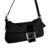 Fendi Silk Shoulder Baguette Bag in Black / Silver - Image 2