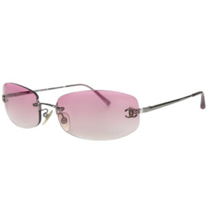 Vintage Chanel Rimless Ombre Oval Sunglasses in Pink | NITRYL