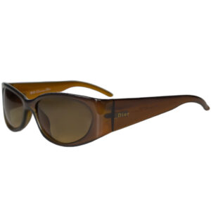 Vintage Dior Logo Chunky Sunglasses in Brown / Gold | NITRYL