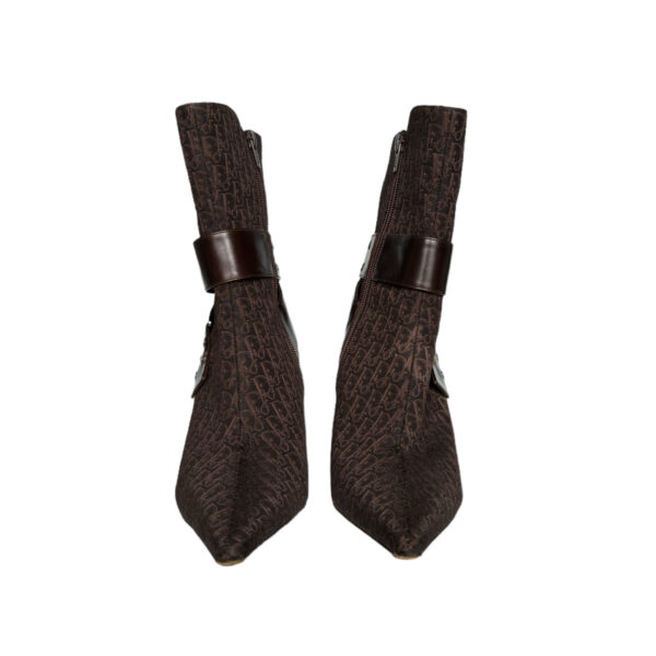Dior Monogram Buckle Heeled Boots in Brown / Silver UK 4.5 - Image 4