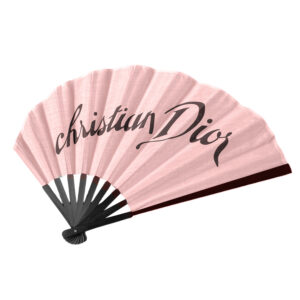 Vintage Dior Logo Hand Fan in Pink / Black | NITRYL