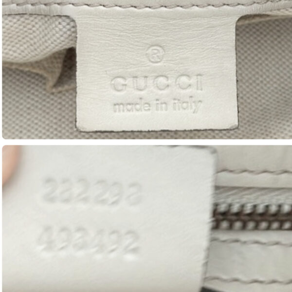Gucci Monogram Leather Shoulder Bag in Cream / Gold - Image 7