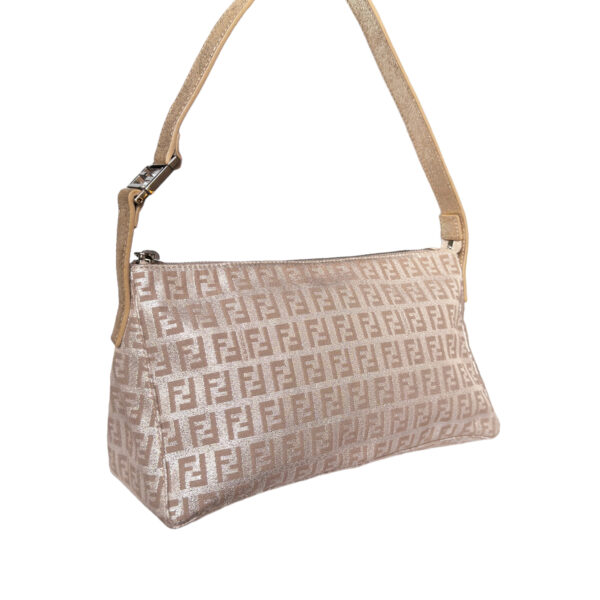 Fendi Monogram Metallic Shoulder Bag in Pink / Silver / Gold - Image 4