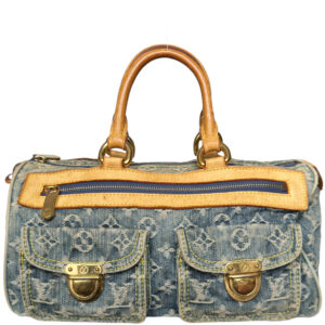 Vintage Louis Vuitton Monogram Denim Neo Speedy Bag in Blue | NITRYL