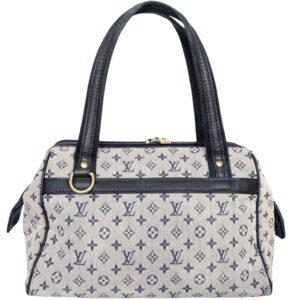 Vintage Louis Vuitton Monogram Josephine Shoulder Bag in Grey / Navy Blue | NITRYL