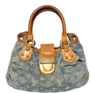 Vintage Louis Vuitton Monogram Denim Mini Pleaty Bag in Blue | NITRYL