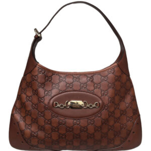 Vintage Gucci Monogram Hobo Shoulder Bag in Brown / Gold | NITRYL