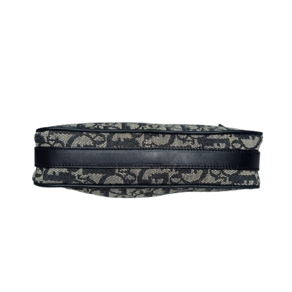 Dior Trotter Monogram Shoulder Bag in Navy Blue with Silver Spellout Strap - Image 5