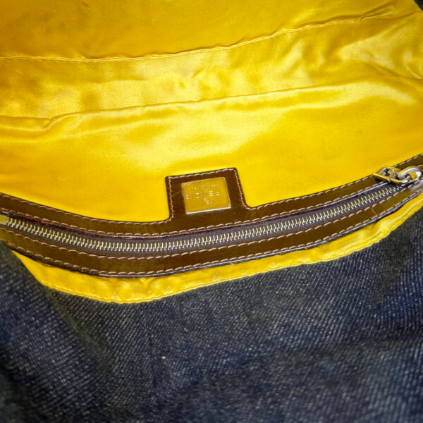 Fendi Daisy Flower Denim Shoulder Baguette Bag - Image 6