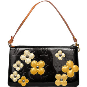 Vintage Louis Vuitton Monogram Flower Vernis Mini Shoulder Bag in Black / Yellow | NITRYL