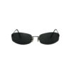 Chanel Logo Rimless Oval Sunglasses in Black / Silver - Image 2