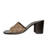 Gucci Monogram Block Heels in Beige / Brown UK 3 - Image 3