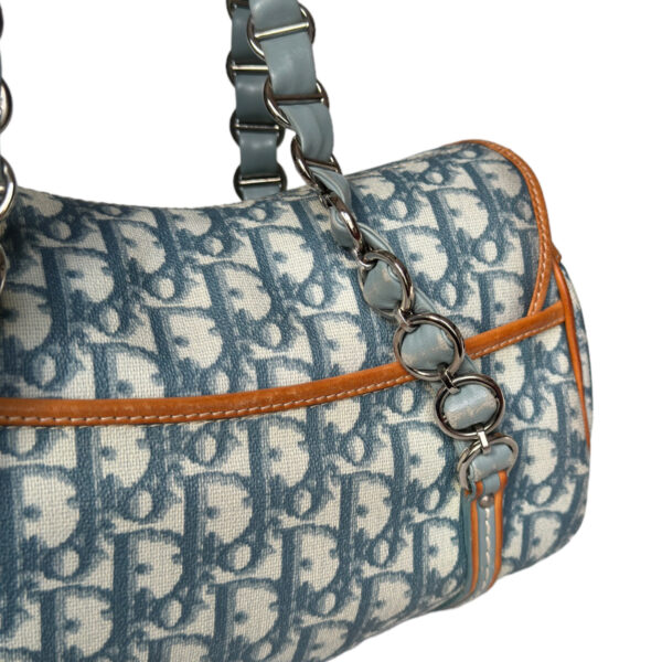 Dior Monogram Heart Romantic Shoulder Bag in Blue / Tan / Silver - Image 4