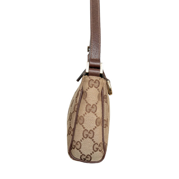 Gucci Monogram Mini Shoulder Bag in Beige / Brown / Gold - Image 3