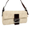 Fendi Zucca Monogram Shoulder Baguette Bag in Cream / Brown / Silver - Image 2